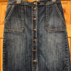 Knee Length Denim Skirt
